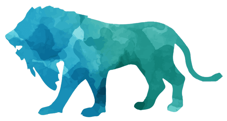 Lion in Blue