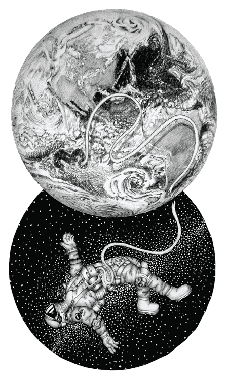 Astronaut and Moon